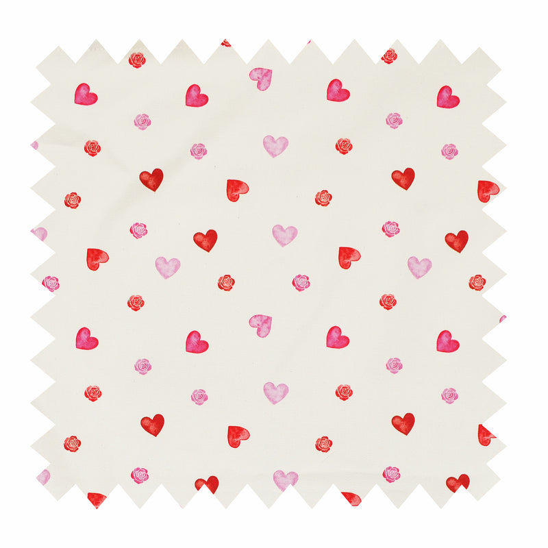 Hearts & Roses Print Tea Towel