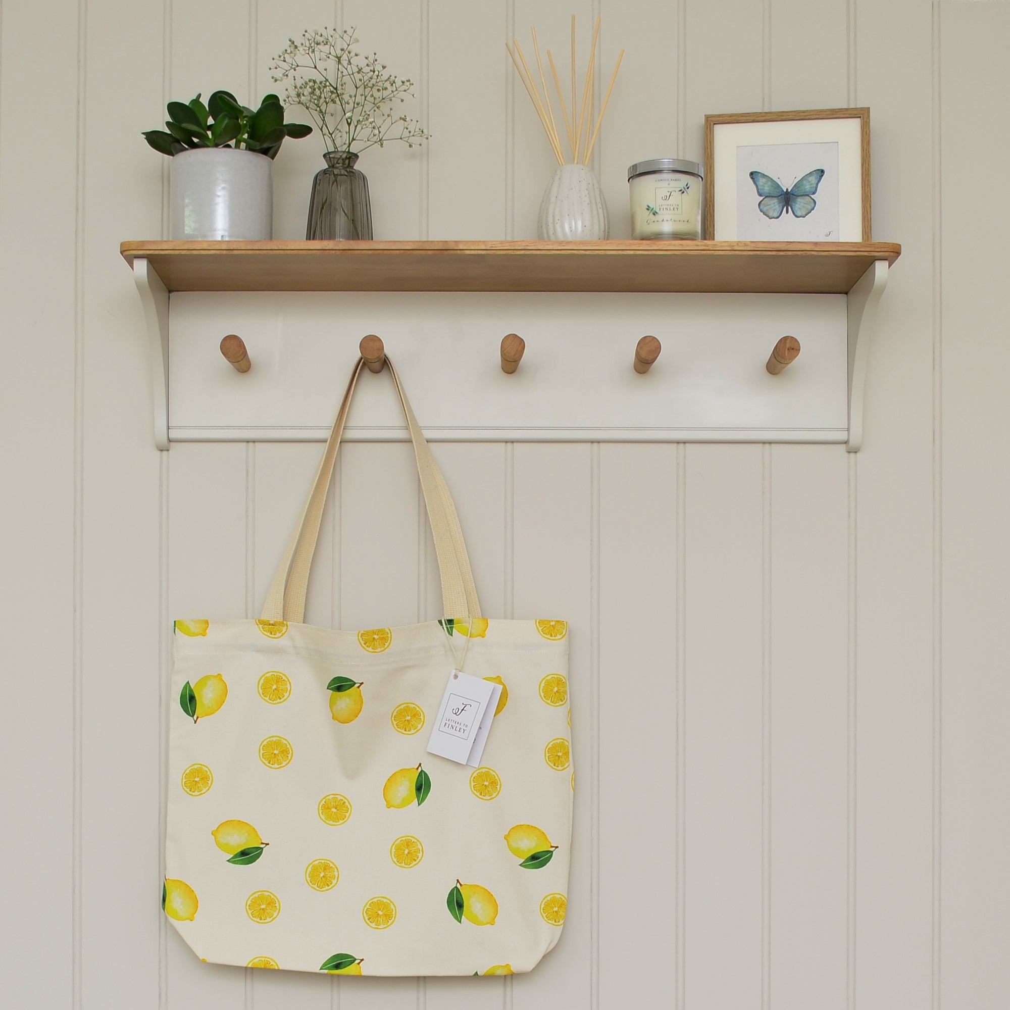 Lemon Print Tote Bag