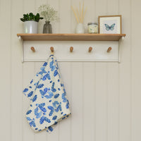 Blue Oak Print Tea Towel