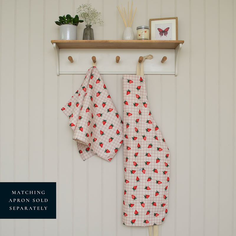 Strawberry Print Tea Towel